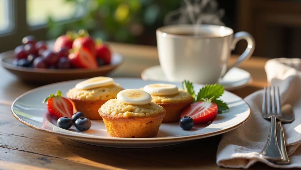 Fresh Banana Cream Cheese Muffins