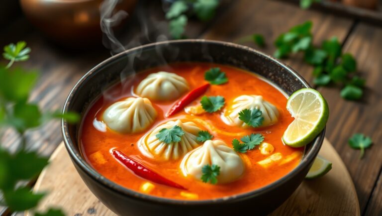 Easy Thai Red Curry Dumpling Soup