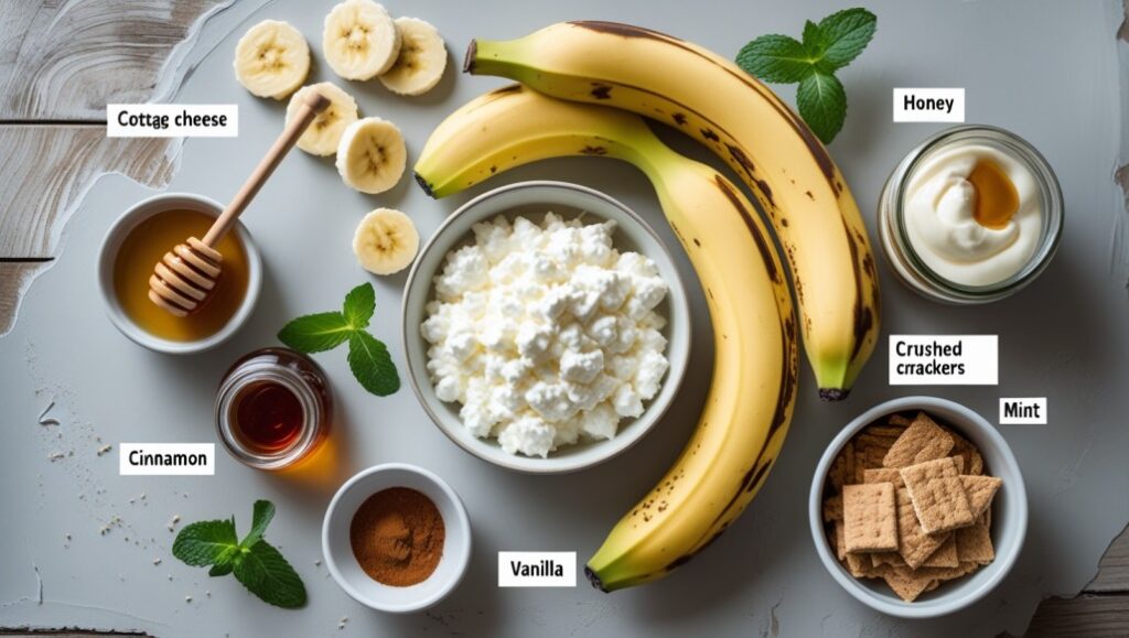 Ingredients for the Cottage Cheese Banana Pudding
