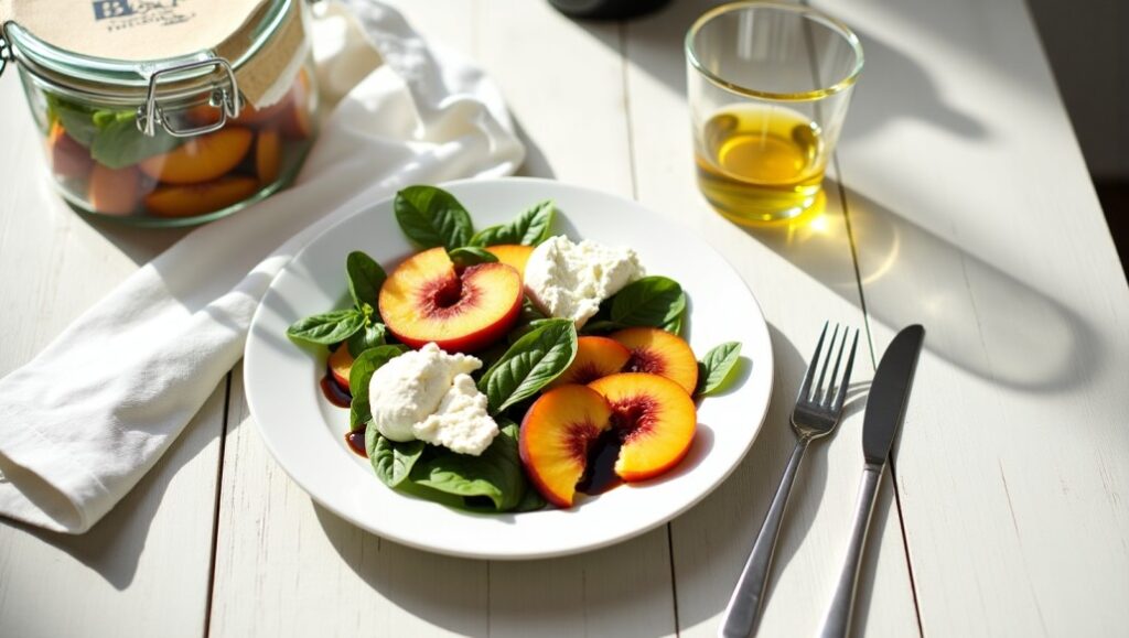 How to Serve and Store Peach Caprese Salad with Burrata