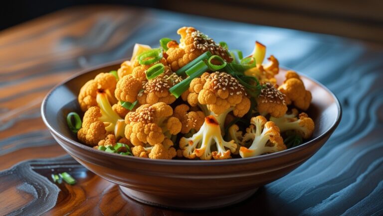 Sweet & Spicy Baked Cauliflower