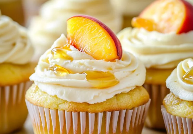 How to Make Honey Peach Cream Cheese Cupcakes