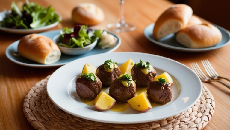 Slow Cooker Garlic Butter Beef Bites & Potatoes
