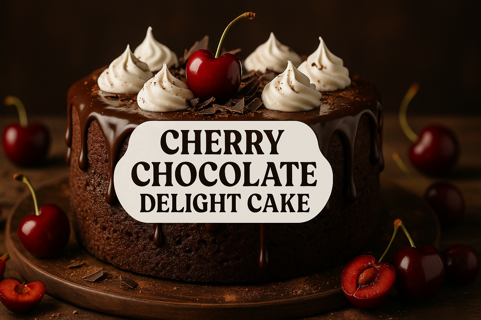 Cherry Chocolate Delight Cake